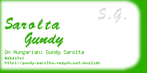 sarolta gundy business card